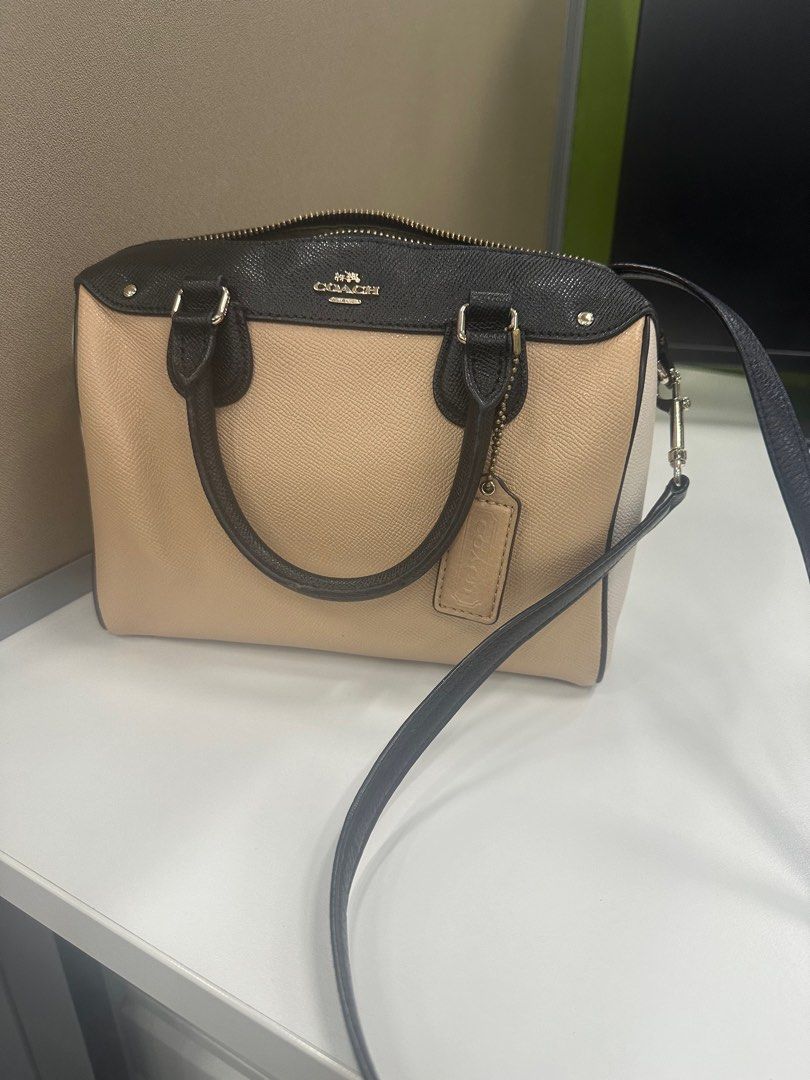 Coach mini Bennett satchel purse NWT black tan and white Luxury Bags Wallets on Carousell