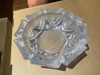 crystal glassware transparent heavy quality ash tray