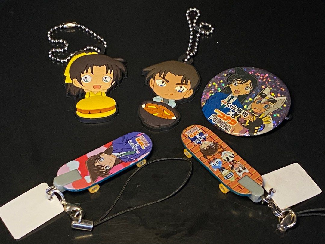Detective Conan merch keychains and pin set (Category: Character Goods) located in Agoo. Submitted by collect12 (Listing ID 1307986649, Image 1). Description: Detective Conan merch keychains and pin set.