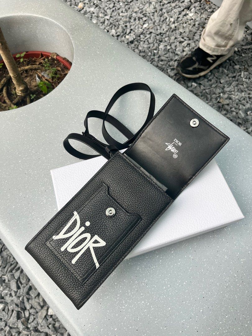 dior x stussy card holder