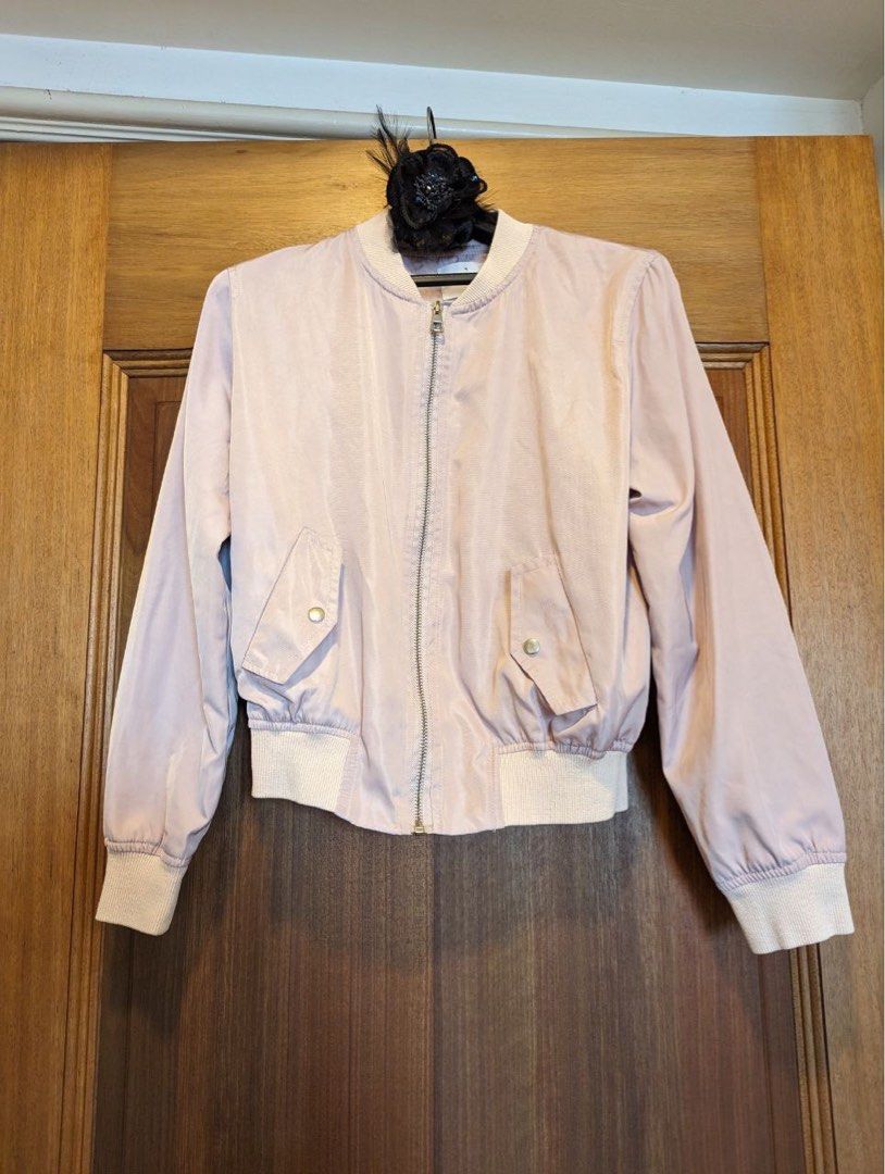 Dusty pink bomber jacket top