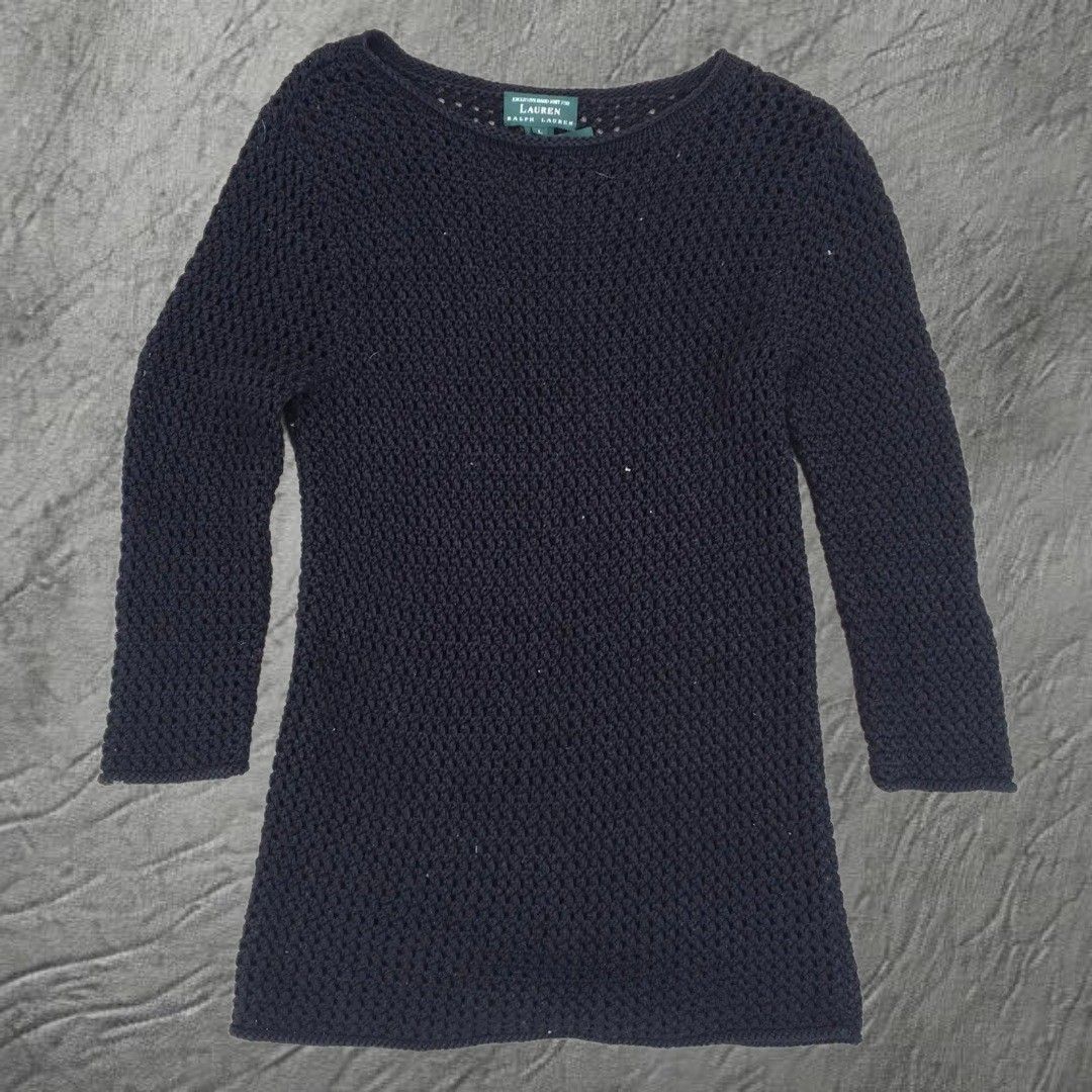 Exclusive Hand Knit for Ralph Lauren (Category: Coats, Jackets and Outerwear) located in Cebu City. Submitted by hiddenarchives (Listing ID 1307960239, Image 1). Description: Archival Exclusive Hand Knit for Ralph Lauren Black (this is good for layering any types of longsleeves) Tagged size: Large Condition: Excellent Dimensions Fit: S-L Width: 17.5 inches (Stretchable) Length: 28 inches Condition: Very Good Condition (Used Clothing) Price: 400 P
