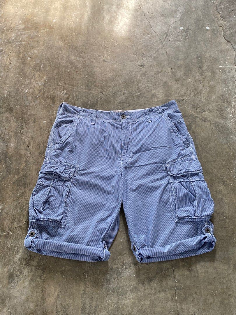 Express Blue and Blue Striped Cargo Shorts Men s Fashion Bottoms Shorts on Carousell