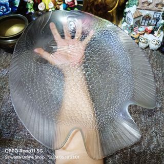 GOURAMI FISH SHAPE CLEAR GLASS SERVING PLATTER • Japan Surplus