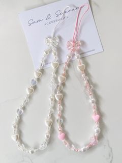 Hearts and Pearls Phone strap