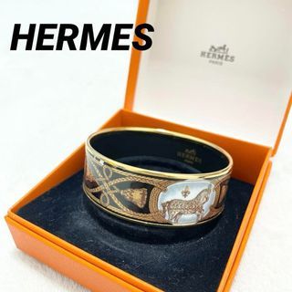 Hermes bangle Emile GM gold black with box rare design