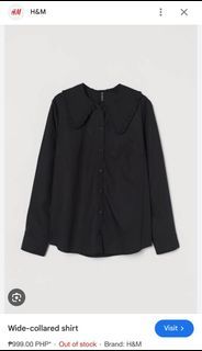 H&M black wide-collared top