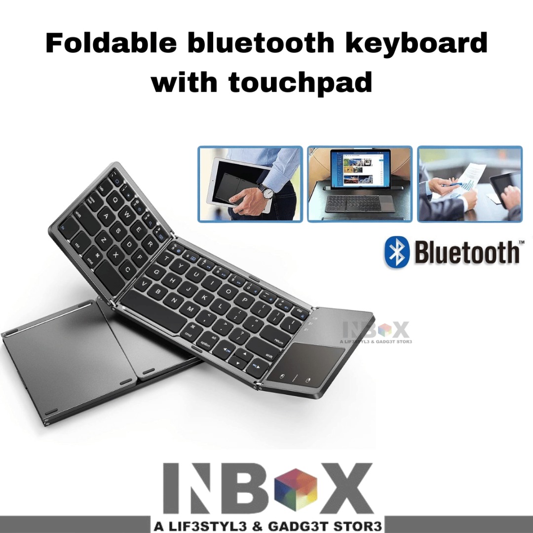 IN-BOX 4385 Foldable bluetooth keyboard with touchpad, Computers & Tech ...