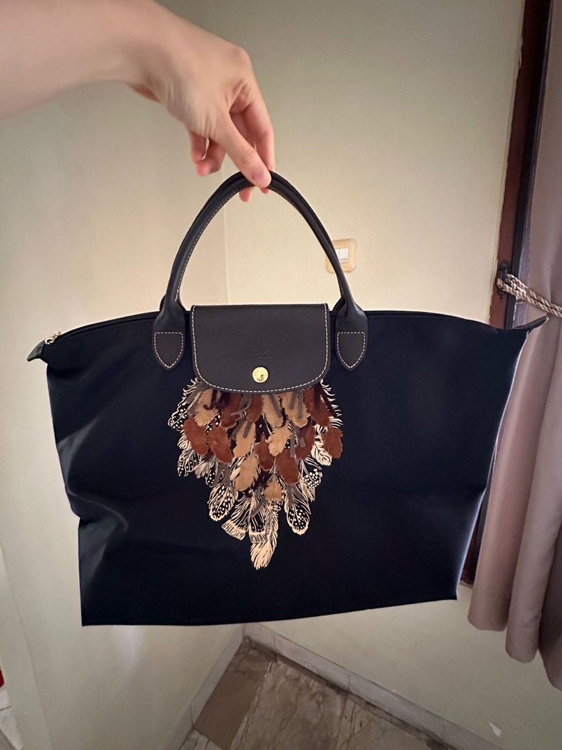 ORIGINAL Longchamp Feather Le Pliage Modele Depose Limited Edition