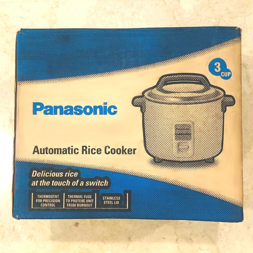 Made in Japan Panasonic 0.6L Automatic Electric Rice Cooker Aluminium Inner Pot Stainless Steel Lid Cover Heater Hot Plate Power Cord Cable