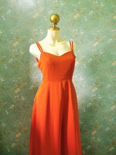 Maxi skirt low back orange dress