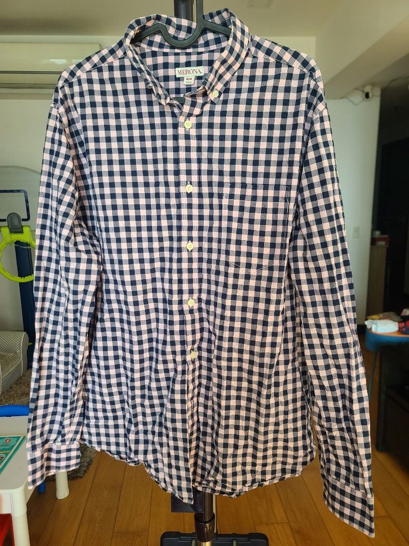 Merona Long sleeve Men s Fashion Tops Sets Formal Shirts on Carousell