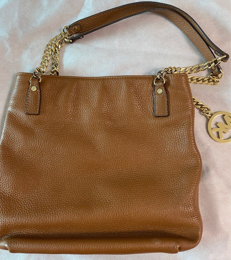 michael kors leather light brown bag Carousell