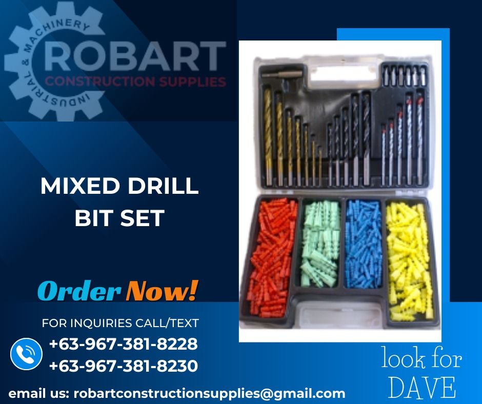 MIXED DRILL BIT SET (Category: Construction Tools & Equipment) located in Caloocan City. Submitted by gabo. (Listing ID 1308012369, Image 1). Description: SALE❗ ❗ ❗ SALE❗ ❗ ❗ SALE❗ ❗ ❗ LOOK FOR: Dave T. Cariño 0 9 6 7 3 8 1 8 2 2 8 / 0 9 6 7 3 8 1 8 2 3 0 7 7 4 6-6 1 4 8 / 7 0 0 2- 2 8 7 2 / 8 6 3 6-3 0 0 5 𝑹𝑶𝑩𝑨𝑹𝑻 𝑪𝑶𝑵𝑺𝑻𝑹𝑼𝑪𝑻𝑰𝑶𝑵 𝑺𝑼𝑷𝑷𝑳𝑰𝑬𝑺 📍S&L BUILDING, 1ST & 2ND FLOOR, 1405 YUSECO ST, STA CRUZ, MANILA SEND US MESSAGE FOR 