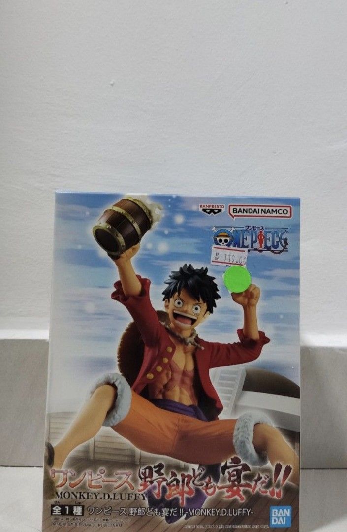 ONE PIECE LUFFY IT'S A BANQUET ORIGINAL (Category: Toys & Games) located in Kuala Lumpur. Submitted by amyasyraf6 (Listing ID 1307939852, Image 1). Description: .