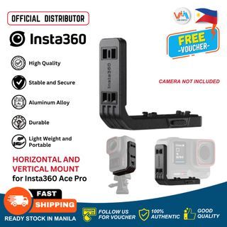 Original Insta360 Ace Pro/Ace Vertical Horizontal Mount Aluminum Alloy Stable and Secure Light Weight and Portable Mount Vertical Horizontal Mount to Capture in full 9:16 or 16:9 footage Mount For Action Camera Ace Pro / Ace Accessories - VMI Direct