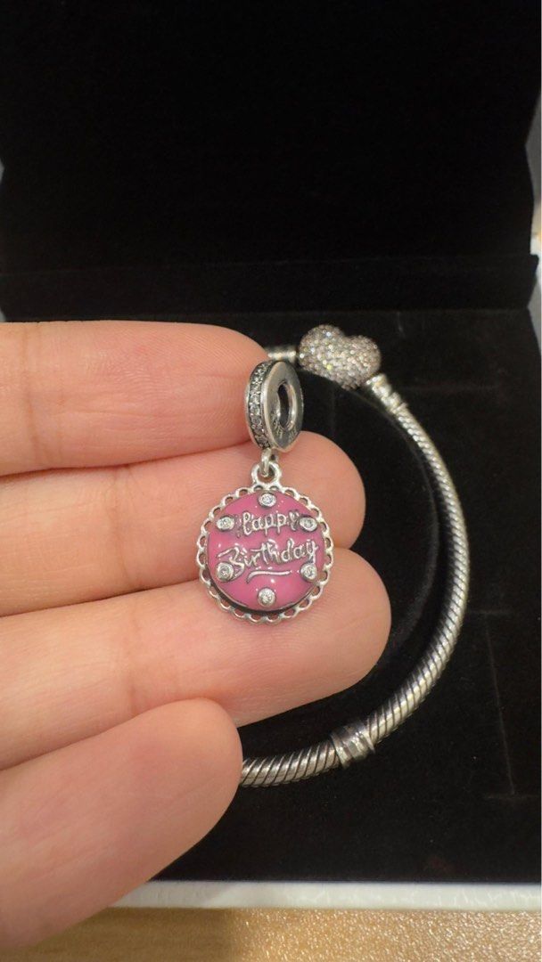 Pandora Pink Birthday Cake Charm only, Women's Fashion, Jewelry
