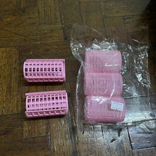 pink glad king hair rollers small size color pink 2 kinds of rollers