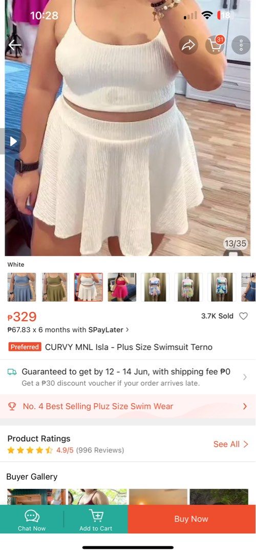 Plus Size Swimsuit Terno with Free Cover up (Category: Bikinis & Swimsuits) located in Manila. Submitted by eyscloset (Listing ID 1308093972, Image 2). Description: used once medyo malaki yung top niya sakin I’m 38b .