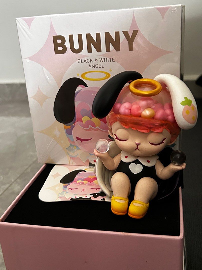 Popmart Bunny Black And White Angel, Hobbies & Toys, Toys & Games