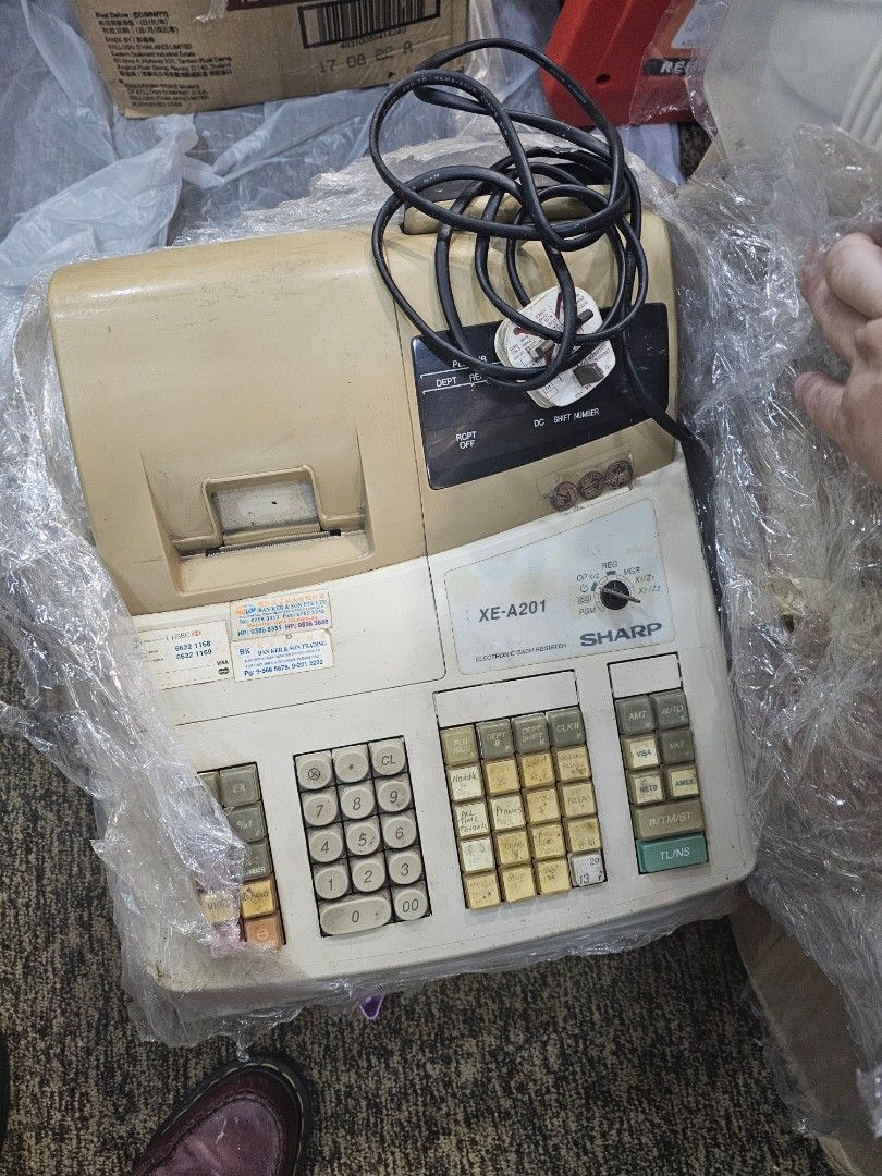 POS machine, Cash Register, Microwave oven, rice cooker, Food warmer (Category: Office & Business Technology) located in Singapore. Submitted by dc88888888 (Listing ID 1308032221, Image 2). Description: Used Cash register x 3 qty Brand: Sharp, Casio. Comes with cashier box, key, power supply. POS machine with cashier box, power supply. ideal for start up. Other items available: 1. Panasonic Microwave oven x 2 nos. 2. industrial Induction cooker (