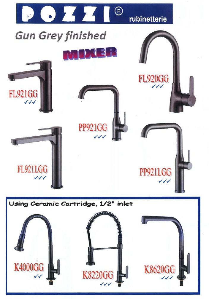 Pozzi FL920GG Gun Grey Kitchen Mixer Tap (Category: Bathroom & Kitchen Fixtures) located in Singapore. Submitted by domaco.com.sg (Listing ID 1308060024, Image 2). Description: Visit us at ----- Domaco.com.sg ----- Call or Whats App ----- 9780 8953 ----- All of our products are brand new and 100% best price!! Visit us at www.domaco.com.sg for more products!! Pozzi FL920GG Gun Grey Kitchen Mixer Tap - 1 years warranty on tap cartridge against leak