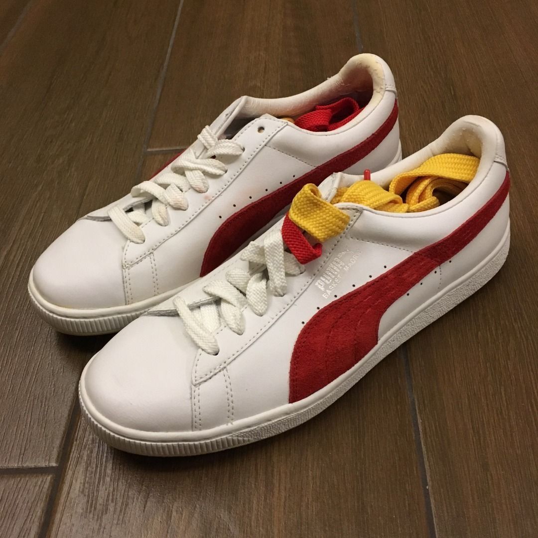 PUMA Basket Madrid White Red Yellow UK9 US10 182086 01 clyde suede palermo Men s Fashion Footwear Sneakers on Carousell