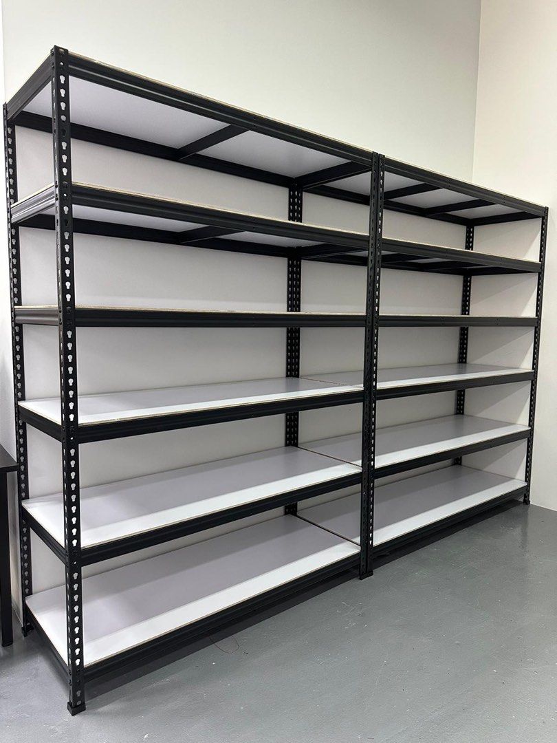 PVC Wood Shelving Storage Rack BTO L Shape Single Rack Warehouse Rack