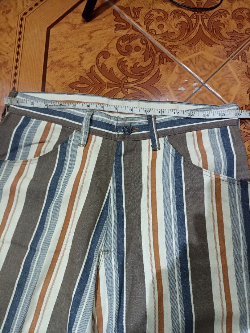 Vintage colorful striped jeans store