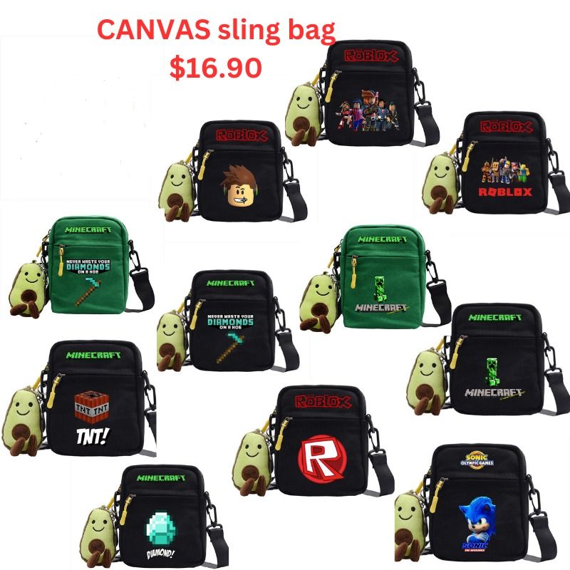 Roblox sling bag Minecraft messenger bag sonic shoulder bag