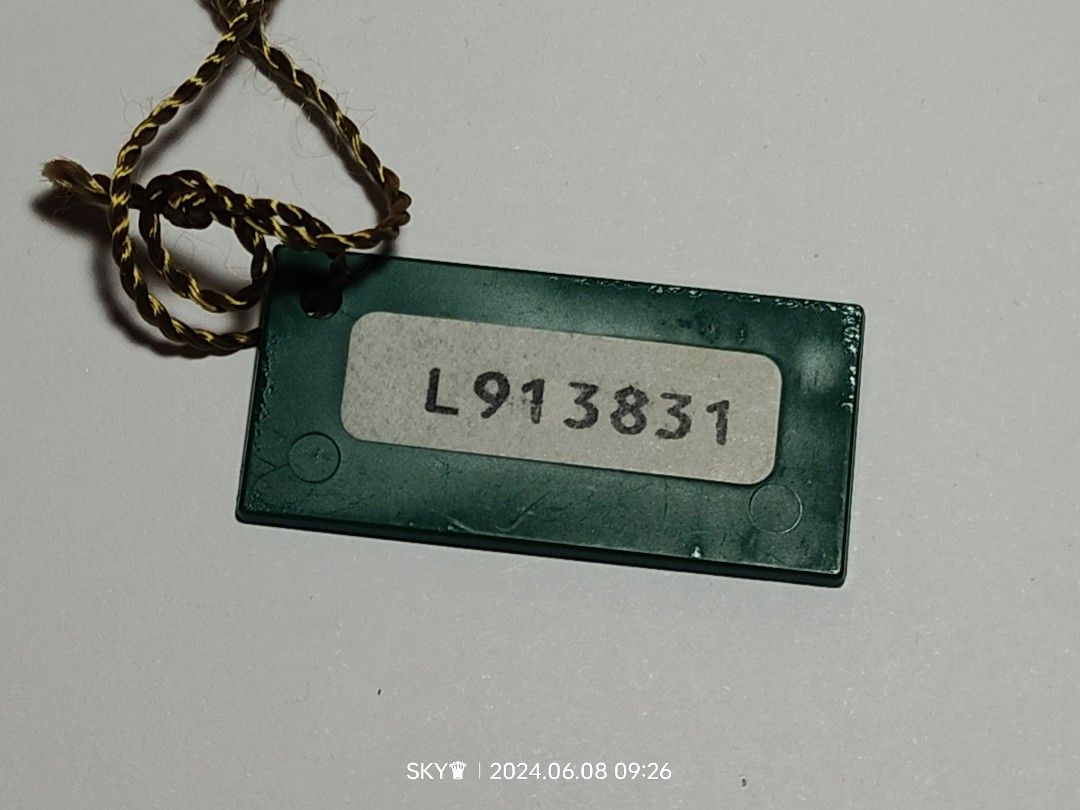 Rolex L serial swimpruf tag for box set (Category: Luxury Watches) located in Quezon City. Submitted by sky_sale (Listing ID 1307960686, Image 1). Description: Rolex L serial swimpruf tag year 1989 also available rolex box booklet manual tags link bezel leather card holder wallet tag translation calendar case plastic submariner Datejust Daytona explorer gmt.