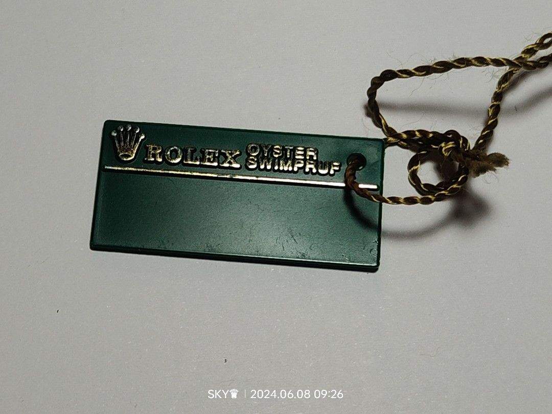 Rolex L serial swimpruf tag for box set (Category: Luxury Watches) located in Quezon City. Submitted by sky_sale (Listing ID 1307960686, Image 2). Description: Rolex L serial swimpruf tag year 1989 also available rolex box booklet manual tags link bezel leather card holder wallet tag translation calendar case plastic submariner Datejust Daytona explorer gmt.