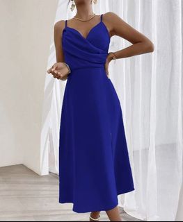 SHEIN Frenchy Maxi Wrap Ruched Split Thigh Cami Semi Formal Dress
