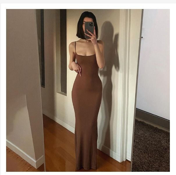 brown skims dress dupe Zara shoppers spot 'flattering' 23 SKIMS dress 'dupe' that's over 50  cheaper