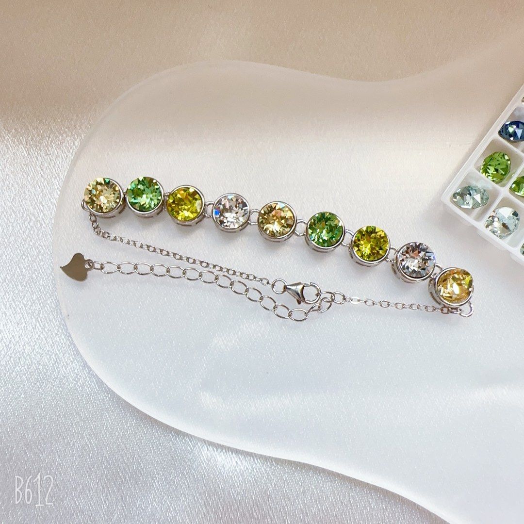 Sterling silver crystal bracelets discount