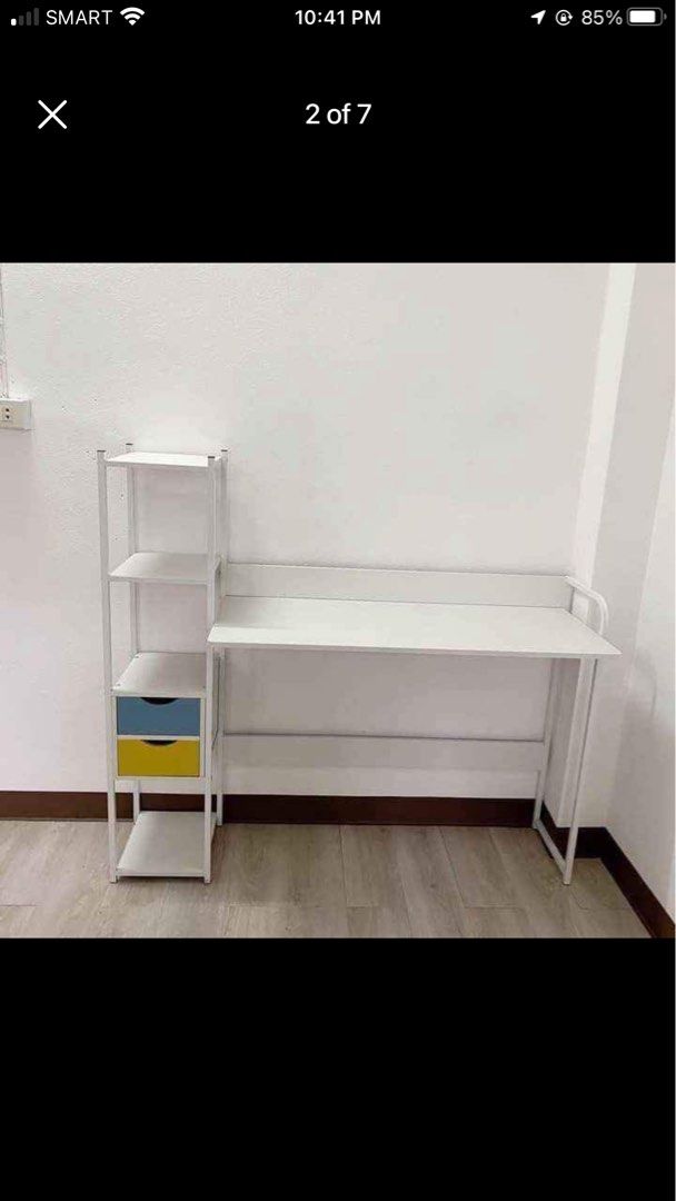 Study table (Category: Tables & Sets) located in Manila. Submitted by abieco1401967 (Listing ID 1306982146, Image 2). Description: Selling my 3months old study table Good as new Ready for pick up 📍 malate manila RFS too big sa tiny room ko 😔.