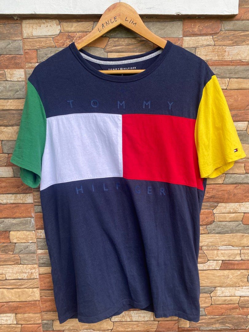 Green yellow blue red tommy hilfiger shirt hotsell