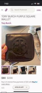 Tory Burch patent square wallet