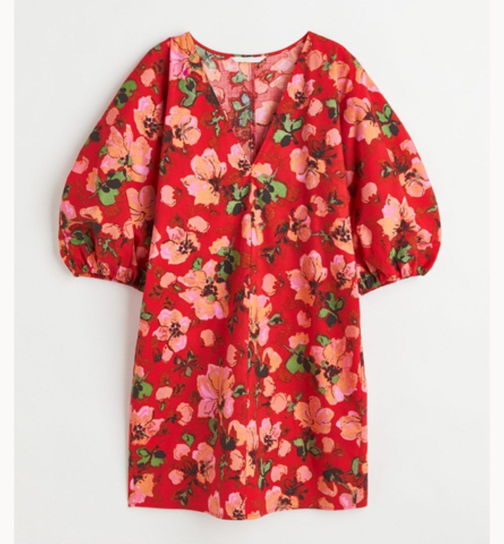 V-Neck Floral Lace Dress