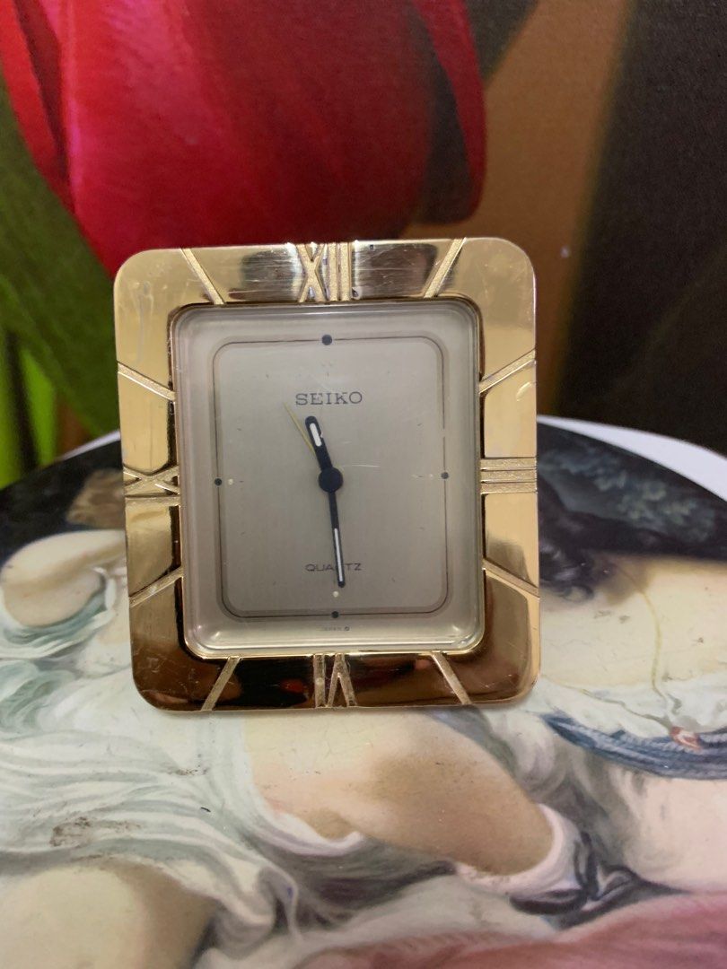 Vintage Seiko Quartz Travel Alarm Clock QQQ156G Retro Art Deco JAPAN Furniture Home Living Home Decor Clocks on Carousell