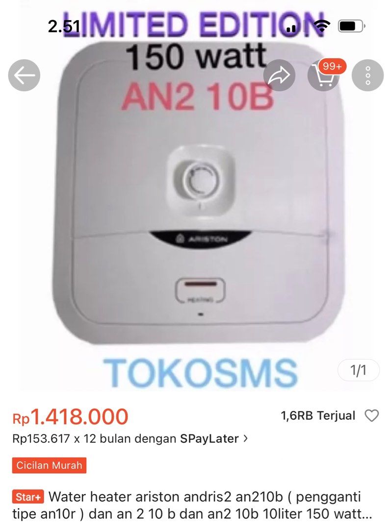 WATER HEATER ARISTON 10L BARU!!!, Elektronik, Lainnya di Carousell