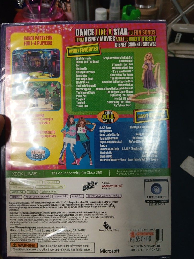 Xbox 360 Just Dance Disney Party (Category: Xbox) located in Manila. Submitted by ayinong0453384 (Listing ID 1308008357, Image 3). Description: item is in excellent condition sealed pm for order.