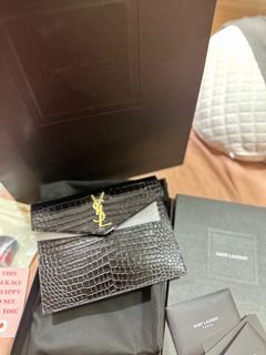 YSL CROC LEATHER pouch