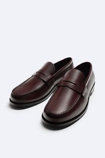ZARA - LEATHER PENNY LOAFERS