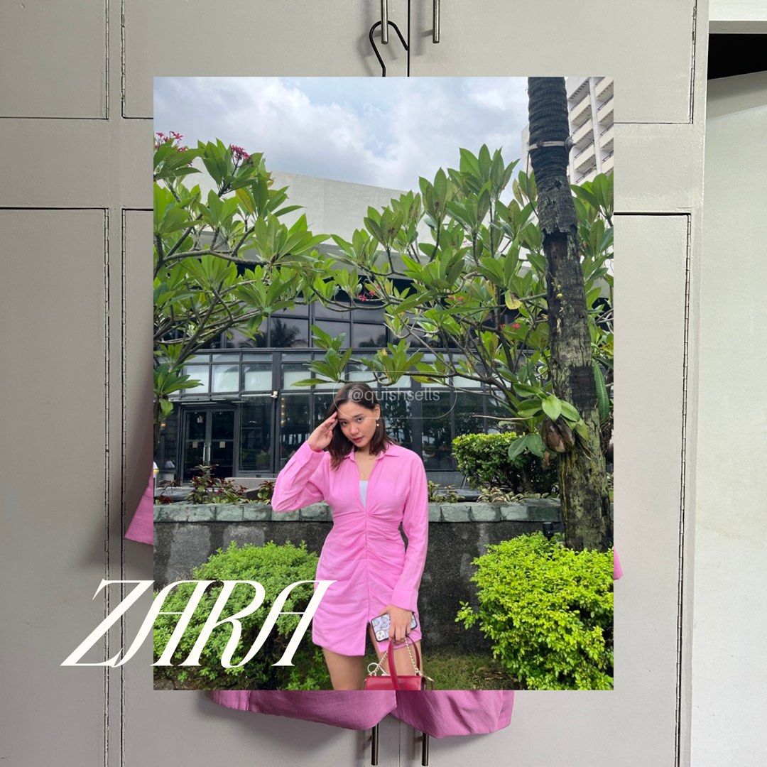 ZARA  Pink Fitted Dress (M), Women's Fashion, Dresses & Sets, Dresses on  Carousell
