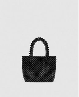 Zara black beaded bag