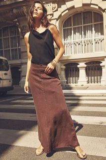 Zara linen long skirt