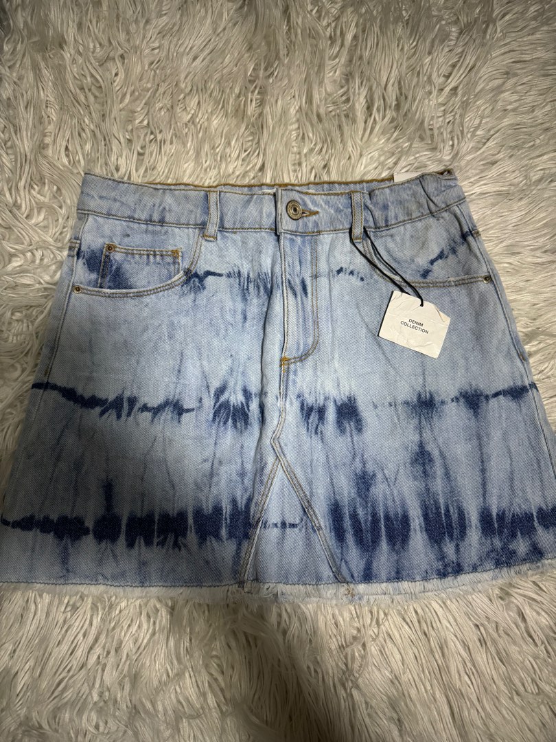Zara tie dye denim skirt top