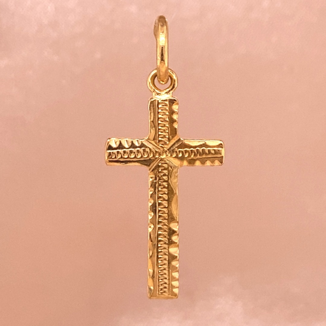 Pendentif Croix En Alliage Doré - Fantaisie, Neuf Sans Emballage