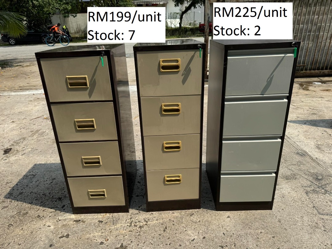 4 Tier Steel Filing Cabinet Drawer Laci (2 Types), Furniture & Home ...